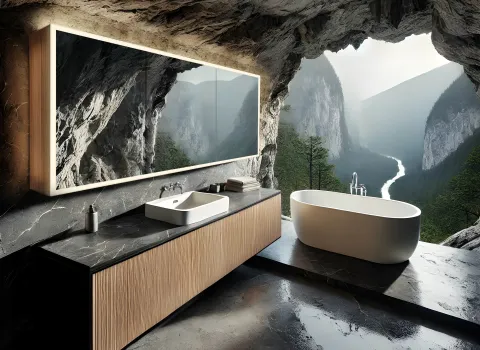 Bild Höhle Referenzbad, Natur, dunkles modernes Design